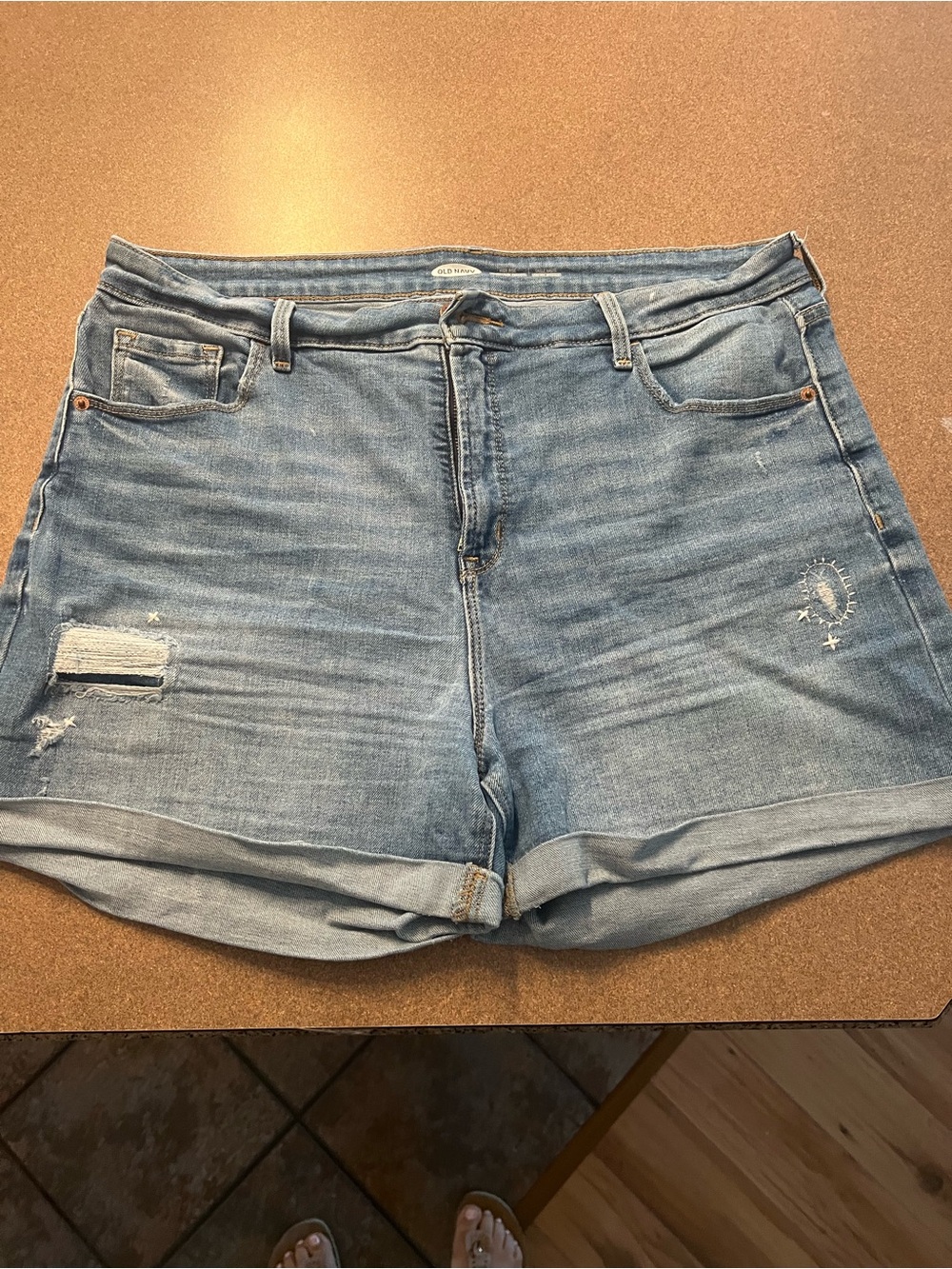 Old Navy Blue Distressed Women's Denim Shorts